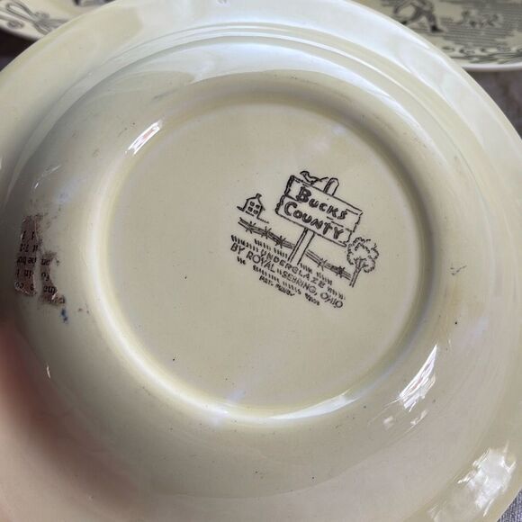 Bucks county Royal China soup salad bowls lot of 3 Mid century Sebring , Ohio. - Picture 3 of 9